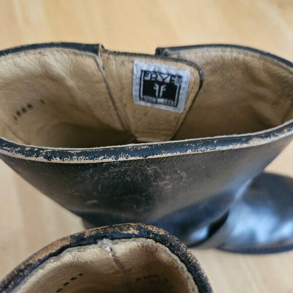 Frye Veronica Black Leather Combat & Moto Boots like new wear 1 time - Picture 13 of 13